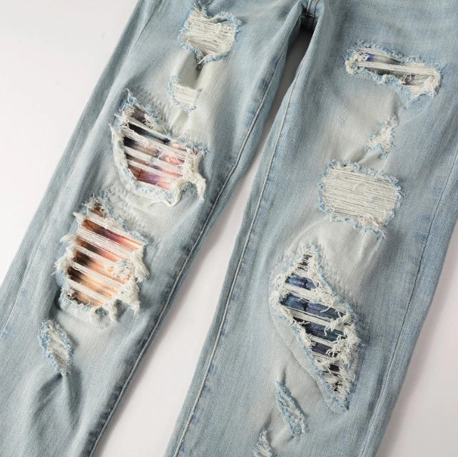 Skittleway Patches Blue Jeans