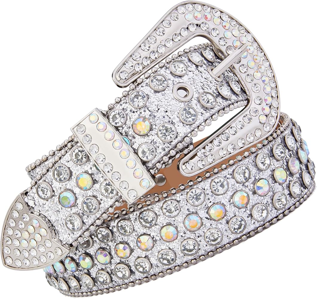 Leather Rhinestone 35mm Belt