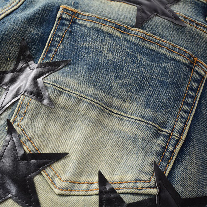Black Leatherstar Denim