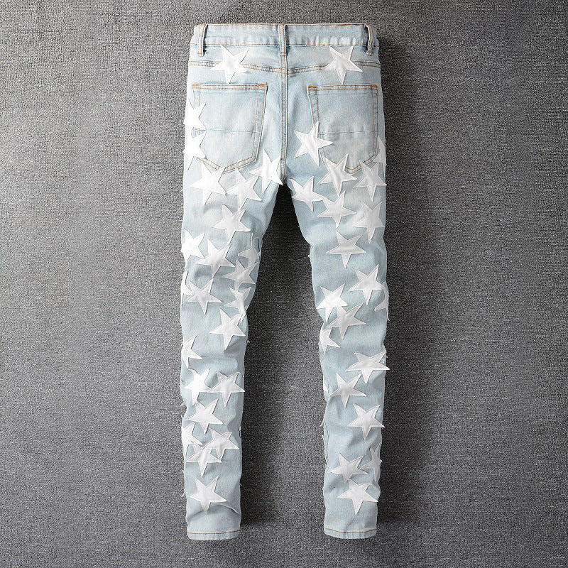 USA Flag-white Stars Denim
