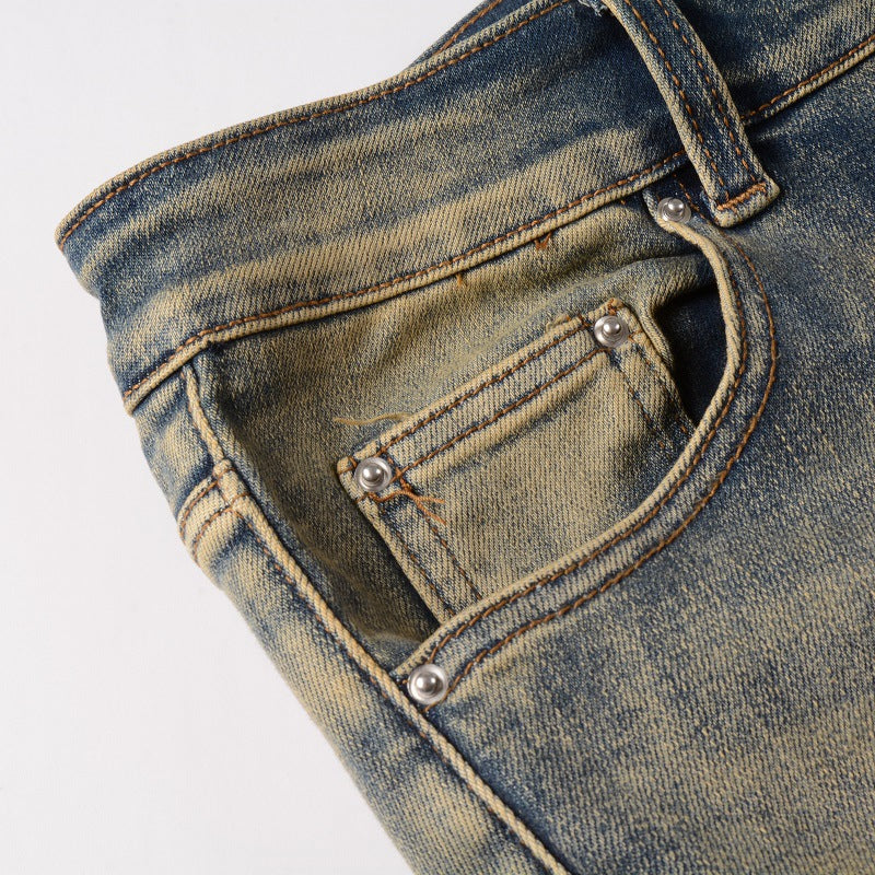 Distressed Snake Jeans